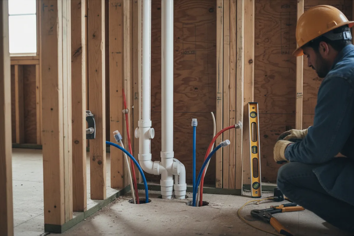 Drain and supply rough-in during Toilet Repair and Installation in Syracuse