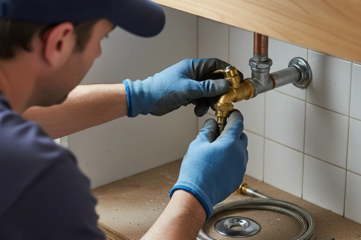 Shutoff valve and fitting work during Burst Pipe Repair in Syracuse